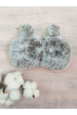 Маска для сна из эко-меха кролика